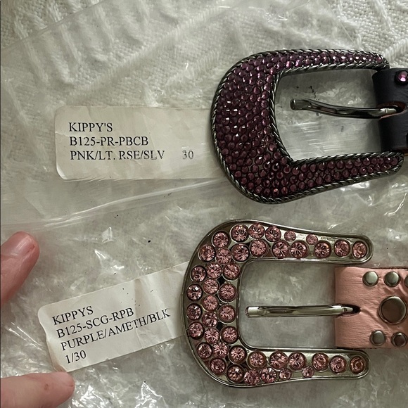 2 Kippy\'s Pink and Black Studded Belts Real genuine leather size 30 Small main image 4